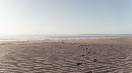 Jejak kaki di hamparan pasir pantai saat matahari terbenam menciptakan siluet indah yang seringkali menjadi simbol kedamaian dan kebebasan. Pemandangan ini mengingatkan kita akan keindahan alam yang tak ternilai dan pentingnya menjaganya.